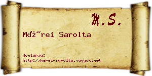Mérei Sarolta névjegykártya